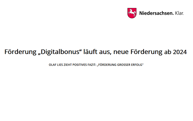 „Digitalbonus“ läuft aus, neue Förderung ab 2024