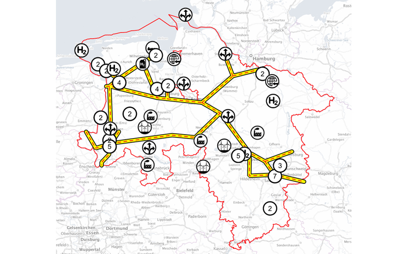 Niedersachsens Wasserstoff-Karte 