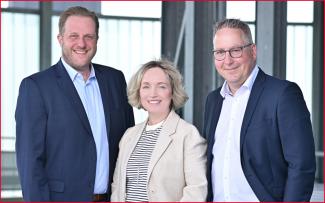 Die neue Geschäftsführung der Tochtergesellschaften Heiko Gerstenkorn, Sandra Ehbrecht, Uwe Heyne  (v.l.n.r.) 